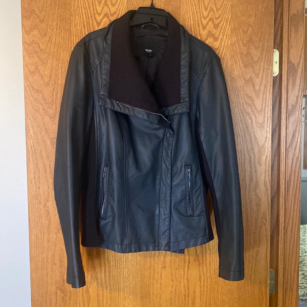 Black faux leather jacket